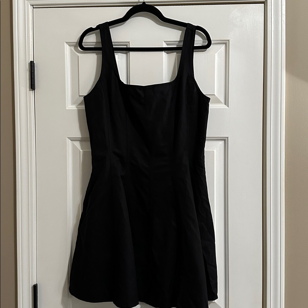 Madewell Seamed Open Squareneck Mini Dress in Jet Black - Picture 5 of 10